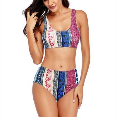 China Other Women's High Waisted Bikini Scoop Neck Swimsuit Two Piece Swimsuit for sale