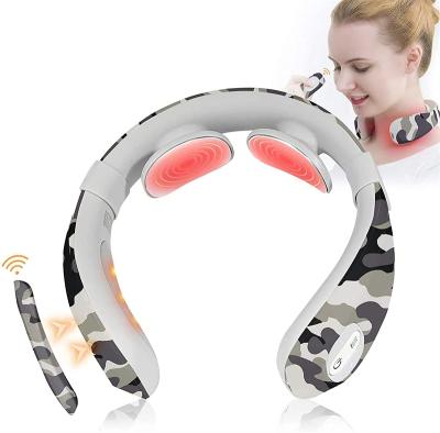 China Detox Drop Shipping Camouflage Portable Electric Smart Radio EMS Remote Control Neck Shoulder Massager in stock for sale