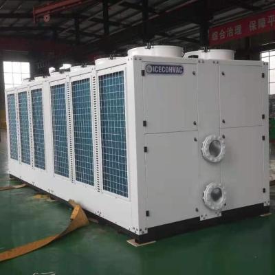 China Hotels R410a 600kw/800kw/1000KW air source scroll water chiller with 8 scroll compressors and 12 axial fans for sale