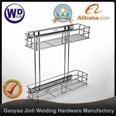 China Kitchen Accessory Kitchen Pull Out Pantry Wire Cabinet Slide Pull Out Basket for sale