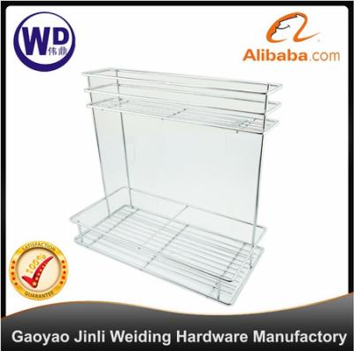 China Kitchen Accessory Kitchen Pull Out Pantry Wire Cabinet Basket With Slide SS304 for sale