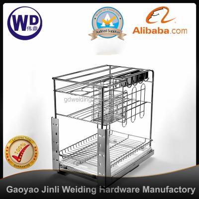 China Kichen cabinet clearance 3 layer base kichen cabinet basket WT-YG0935 for sale