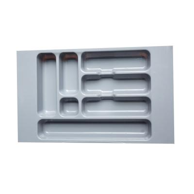 China Sustainable Gray Color ABS Plastic Kitchen Cutlery Tray for sale