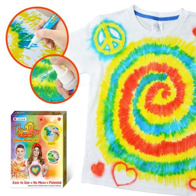 China Portable Case Custom Logo Color Dye Tie-Dye Bulk Kits Tie Dye Markers Drawing Paint Non-Toxic 6 Color Tie Dye Kit for sale