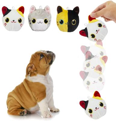 China New Design Viable Custom Stuffed Animal Plush Ball Pet Cat Dog Logo Toys Squicky Toys for sale