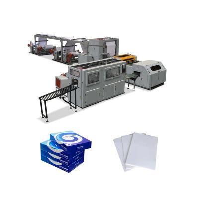 China Full Automatic Long Life A4 Copy Paper Production Line Paper Sheet Slitter With Ream Packing System for sale