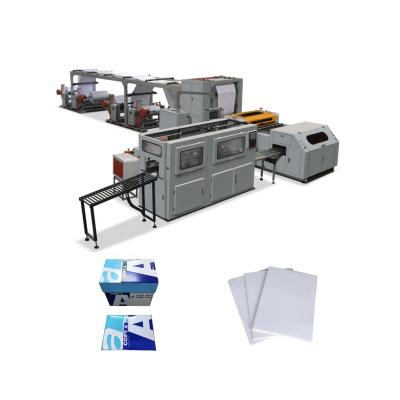 China Long Life A4 Copy Paper Cutter And Wrapping Machine Ream Package 1 Roll A4 Paper Cutting And Packing Machine Line for sale