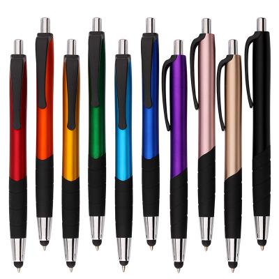 China Normal Multi Colors Metal Ballpoint Pen Capacitive Plastic Rubberized Pen For Promotional Activity for sale