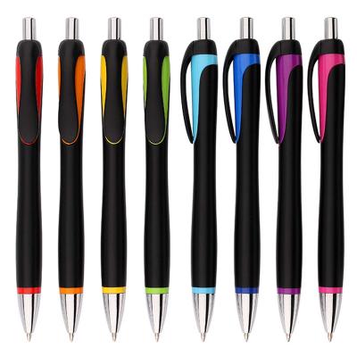 China Customized Black Metallic Custom Ballpoint Pen Normal Jumbo Barrel Ball Pen Advertising Logo Promotion Plastic Pens for sale