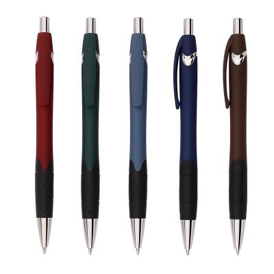 China Normal Antique Plastic Soft Rubber Ballpoint Pen Barrel Comfort Writing Ballpoint Pen Advertising With Logo Custom Pens for sale