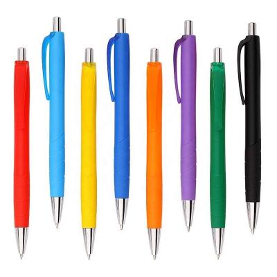 China Normal Refill Hot Selling Clear Coated Promotional Solid Colored Ballpoint Pen With Custom Logo Printing for sale