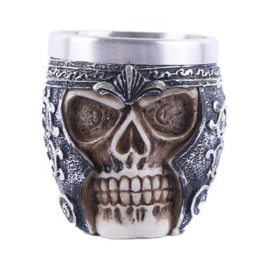 China Viable European style skull resin small wine cup 100ml for home decoration for sale