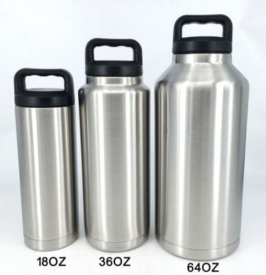 China Large Capacity 36oz/64oz Stainless Steel Beverage Ware Double Wall Durable Sports Water Bottle Vacuum Natural Color for sale