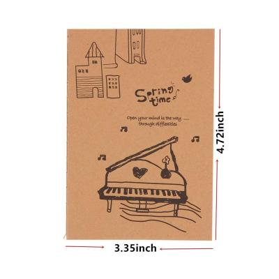 China Mini Pocket Journal Kids School Printed Wrapping Paper Cover Notebook Cute Stationery Set for sale