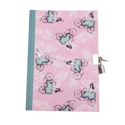 China Decorative Hardcover Pattern Hardcover Stationary Softcover Notebooks with Lock for Gifts or Promotion for sale