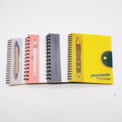 China 70g spiral Woodfree 100sheets pp paper cover Pen For College spiral notebook for sale