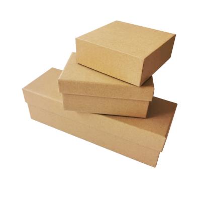 China Recycled Materials Kraft Paper Cardboard Gift Rigid Lid And Raw Paper Box for sale