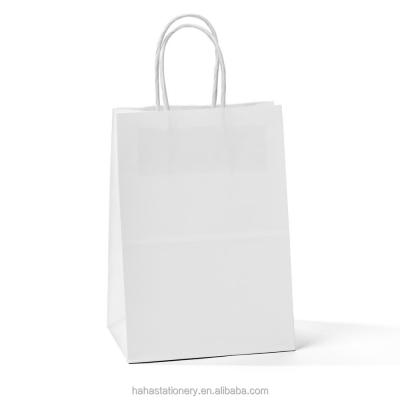 China Recyclable bulk white paper bags with handles for sale