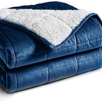 China Anti-Static Sherpa Weighted Blanket Blankets Anxiety Relief Therapy Insomnia Relaxation Blanket For Adults for sale