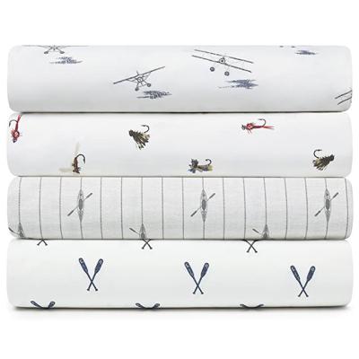 China Nondisposable White Cartoon Animal Bed Sheet Set 200 TC Kids Home Textiles 100% Cotton Bedding Sets for sale