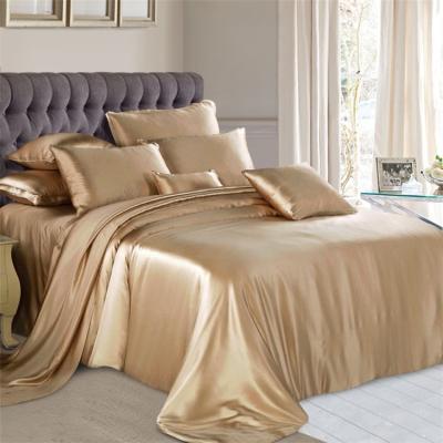 China Disposable High Quality Luxury Silk Soft Home Sheet Bed Sets for sale