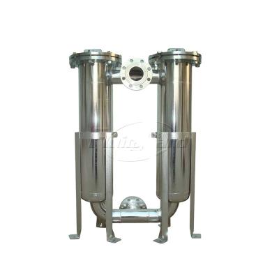 China Cheap Water Treatment Price Stainless Steel Duplex Bag Filter Housing For Water Juice Milk for sale