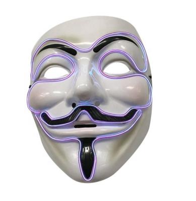 China Hot Selling Plastic Vendetta Mask Halloween EL Party Mask For Halloween Custom Mask for sale