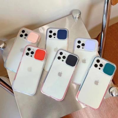 China Wholesale Clear Color Hybrid Shockproof TPU Phone Case With Shockproof Slide Window For iphone 13 PRO max 12 PRO 11 XS max XR for sale