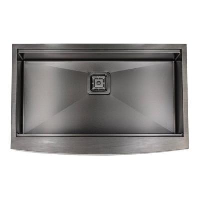 China Without Faucet OEM Factory Kitchen Sink Farmhouse Black Apron Farmhouse Sink for sale