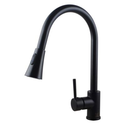 China Thermostatic Faucets Black Single Handle Pull Out Stainless Steel Bathroom Basin Faucet for sale