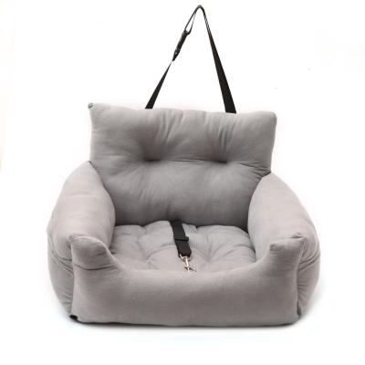 China Durable Winter Pet Sofa Car Seat Pet Car Dog Bed With Seat Belt for sale