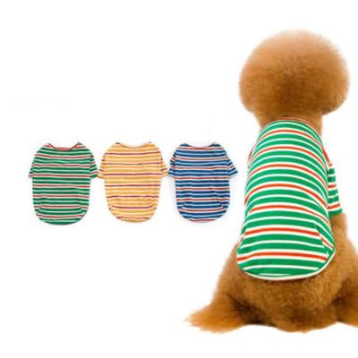 China Viable New Fashion Hot Sale Keep Warm Multi-size Dog T-shirt Winter Striped Pet Clothes for sale