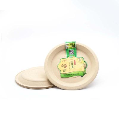 China Environmentally Friendly Disposable Food Packaging Trays Tableware Bamboo Fiber Biodegradable Dish for sale