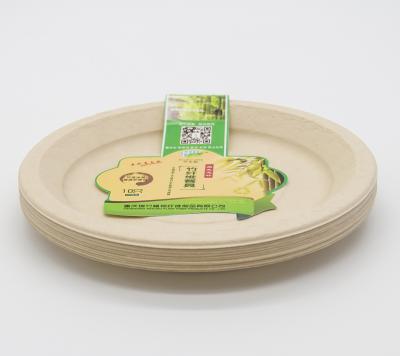 China Environmental Disposable Biodegradable Hot Selling Bamboo Fiber Round Dish for sale