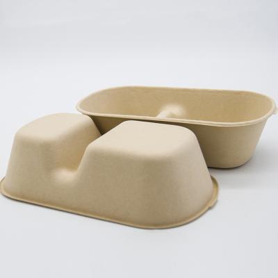 China Compostable and Biodegradable Bamboo Fiber Container Disposable Takeaway Packaging for sale