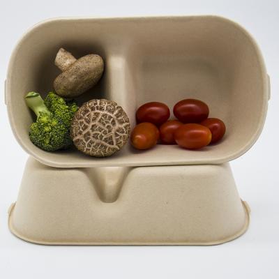 China Disposable Compostable Biodegradable Hot Selling Fiber Bamboo Container Bento Box for sale