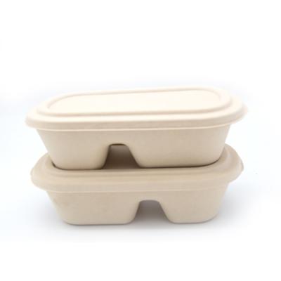 China Recycled Disposable Biodegradable Food Container Materials Bagasse Eco-friendly Bamboo Tableware Box for sale