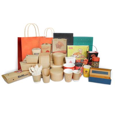 China Disposable Disposable Take Away Kraft Paper Lunch Box For Fast Food Wrapping Paper Wrapping Container Paper Boxes for sale