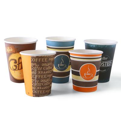 China Disposable Wholesale 8 oz 10 oz 12 oz 16 oz Ripple Wall Wrapped Disposable Paper Coffee Cups for sale