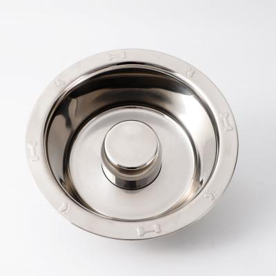 China New Arrival Sustainable Competitive Stainless Steel Dog Slow Feeder Bowl For Plastic Animals Free for sale