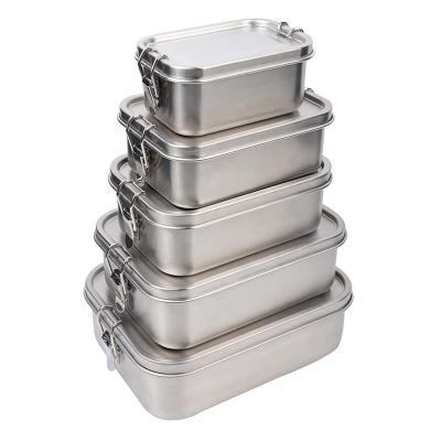 China Amazon Hot Sales 304 Stainless Steel Lunch Box Food Storage Leakproof Bento Box With Divider for sale