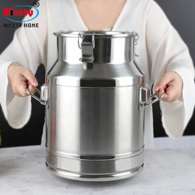 China Wholesale Leak Proof 304 Stainless Steel Fineness Milk Large Capacity Milking Pail Milk Bucket Milk Can for sale