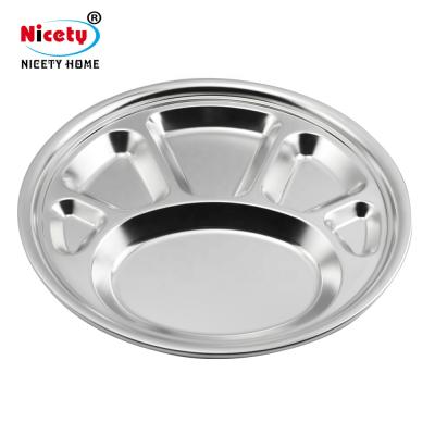 China Silver Bear Paw Shape Restaurant Dish Divider Stainless Steel Fast Food Dinner Tray Standable Dish Bowl for Kids for sale