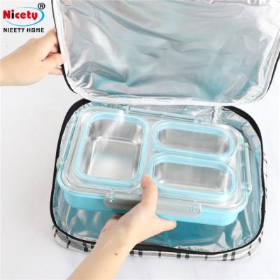 China Finesse Waterproof Inner Wholesale Aluminum Foil Material Lunch Food Insulated Cooler Bags Thermo Bags For Food Delivery for sale