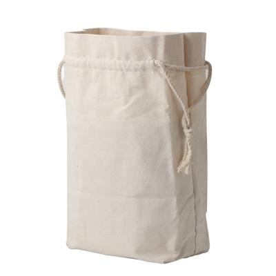 China Custom Cotton Canvas Group Pockets Drawstring Logo Drawstring Bags Canvas Custom Shrink Pockets for sale