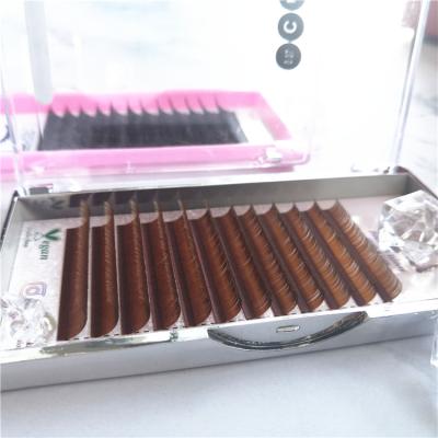 China Cashmere Natural Good Quality Brown Mink Material Eyelash Extension Eyelash Extensions for sale