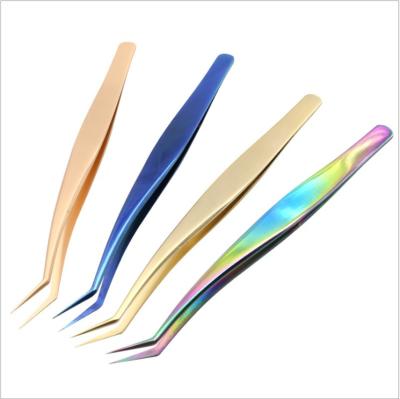 China Eyelash Extension Tweezers Case Private Label Volume Tweezers Russian Rainbow for sale