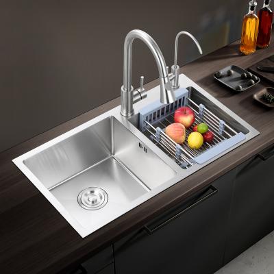 China With faucet 304 201 68*38 72*40 75*40 78*43 80*45 82*45 customize size 2 bowl undermount kitchen sink for sale