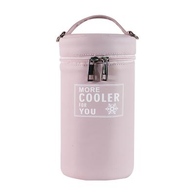 China Custom Reusable Waterproof Collapsible Cylinder Thermal Insulation Wine Cooler Bag for sale