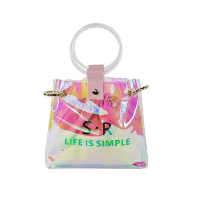 China Customized Transparent Design Durable PVC Laser Bag Tpu Tote Bag for sale